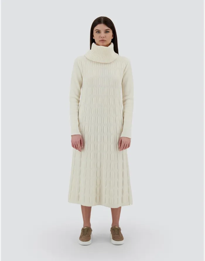 Herno RESORT DRESS IN INFINITY 3D White Women Knitwear