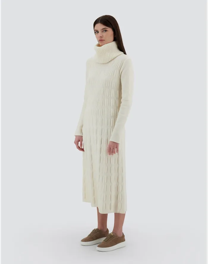 Herno RESORT DRESS IN INFINITY 3D White Women Knitwear