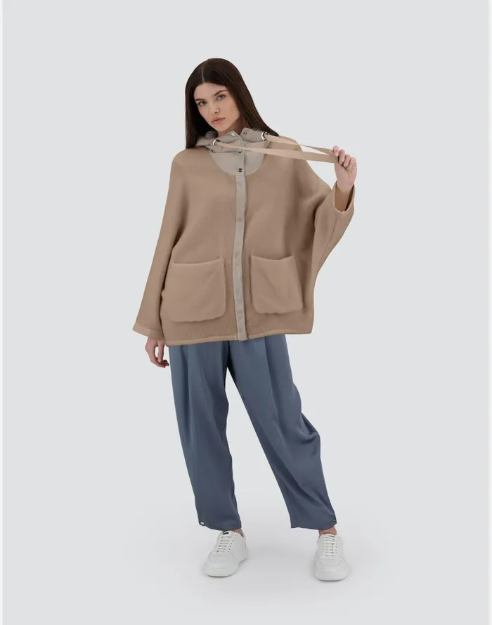 Herno RESORT JACKET IN SOFT PONCHO and NYLON ULTRALIGHT Chantilly Women Parka and Jackets