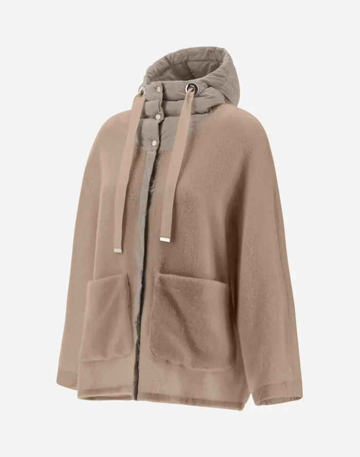 Herno RESORT JACKET IN SOFT PONCHO and NYLON ULTRALIGHT Chantilly Women Parka and Jackets