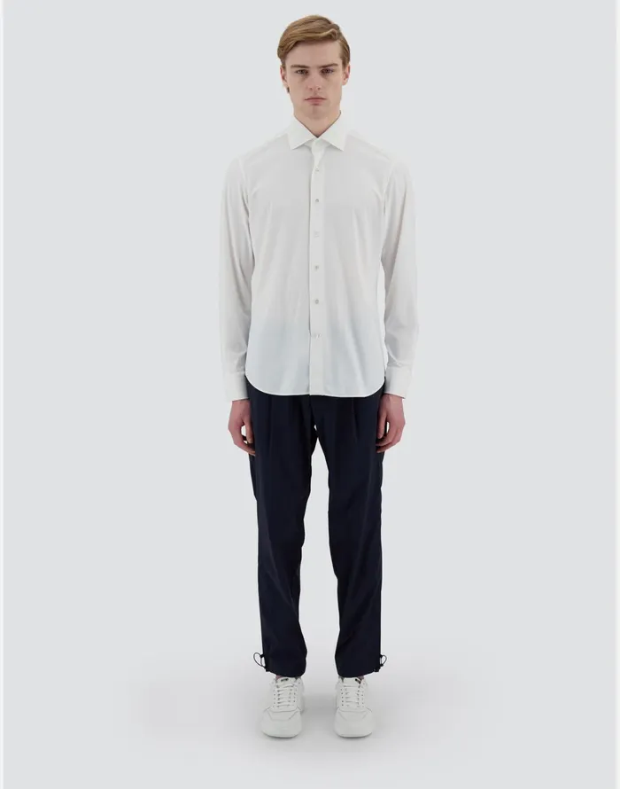 Herno RESORT SHIRT IN BLANCHE JERSEY White Men Shirts