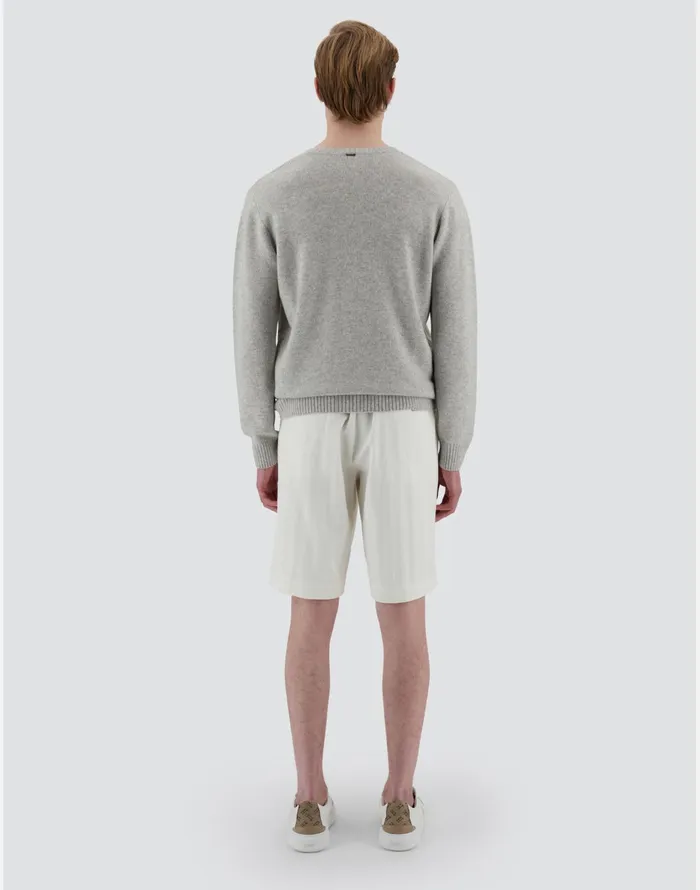 Herno RESORT SWEATER IN HERRINGBONE PLAIN CASHMERE Grey Men Knitwear