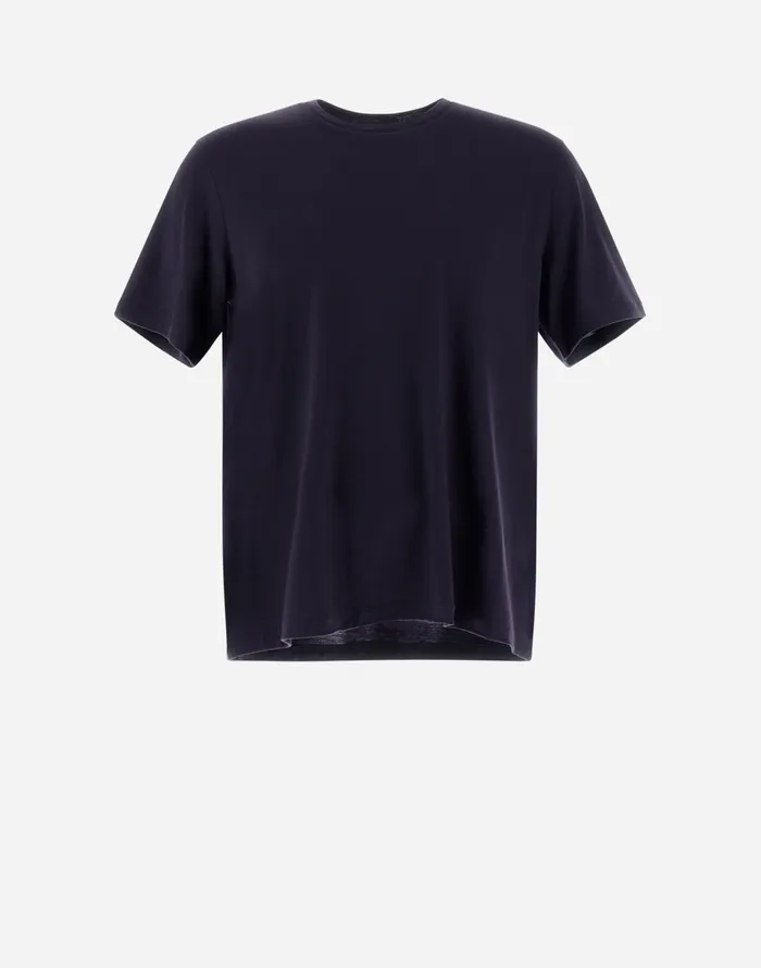 Herno RESORT TSHIRT IN SOFT WOOL JERSEY Navy Blue Men Tshirts and Polo Shirts