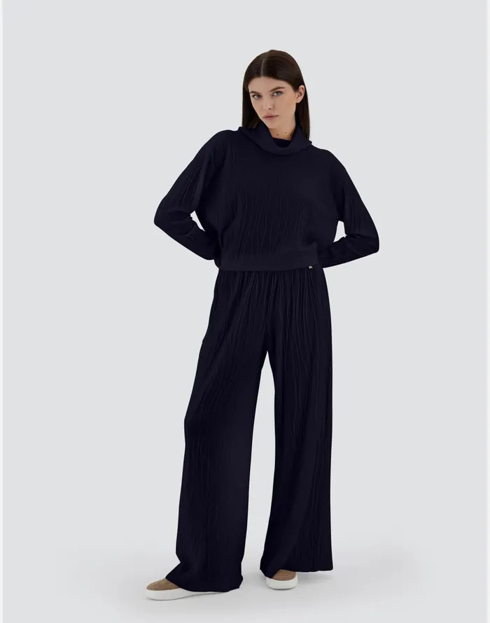 Herno RESORT TROUSERS IN FOUR SEASON Navy Blue Women Trousers