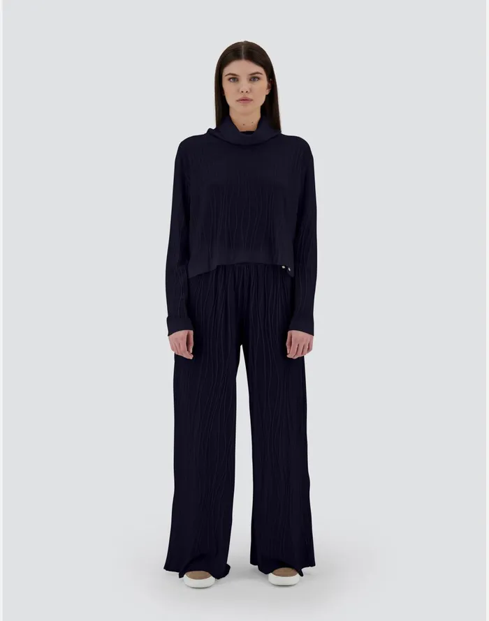 Herno RESORT TROUSERS IN FOUR SEASON Navy Blue Women Trousers