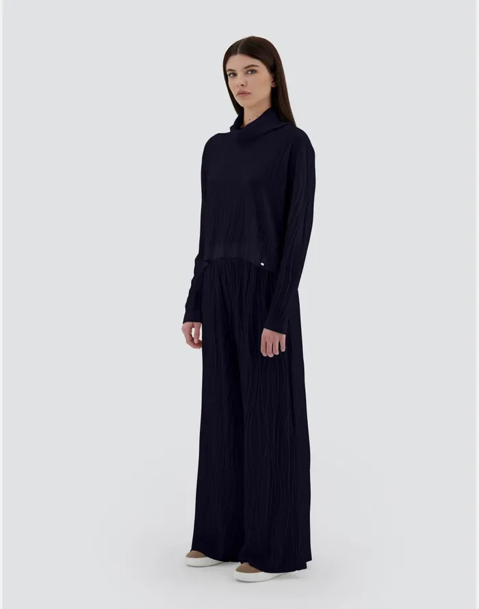 Herno RESORT TROUSERS IN FOUR SEASON Navy Blue Women Trousers