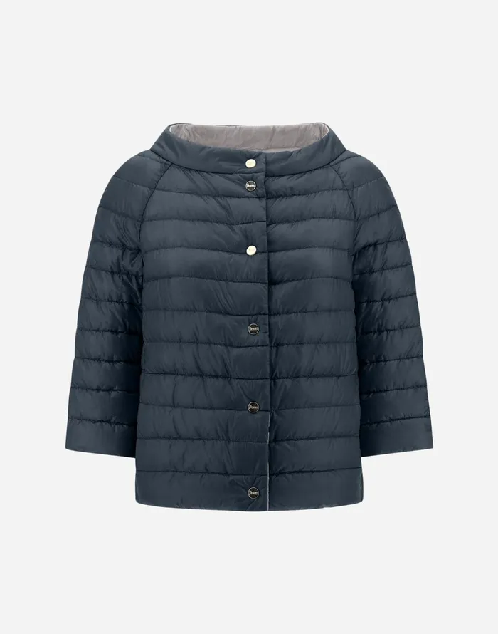 Herno REVERSIBLE CAPE NYLONULTRALIGHT Blue Grey Women Capes