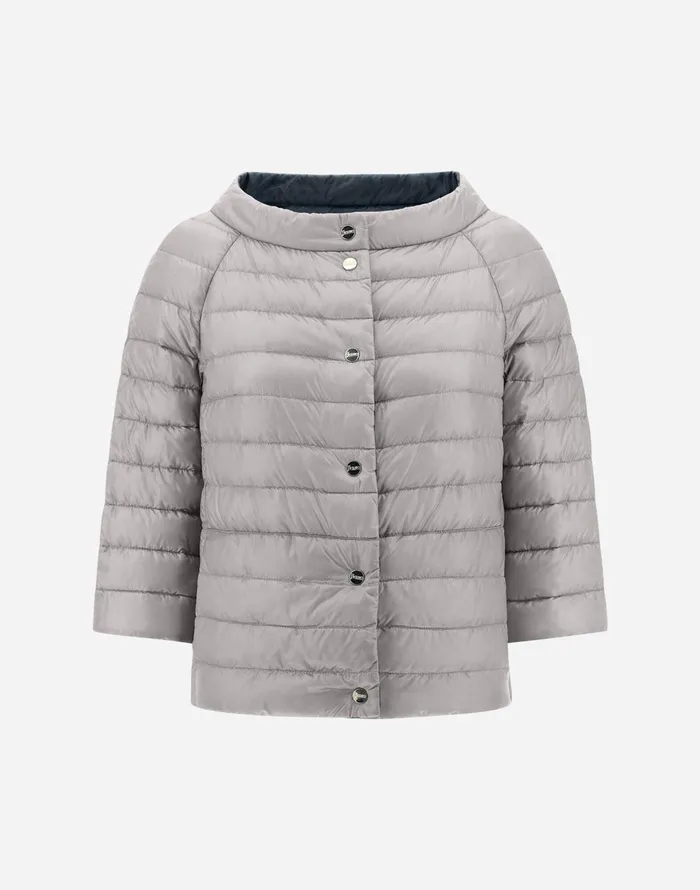 Herno REVERSIBLE CAPE NYLONULTRALIGHT Blue Grey Women Capes