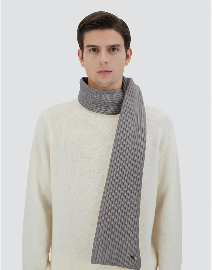 Herno SCARF IN ETERNITY CASHMERE Grey Men Scarves
