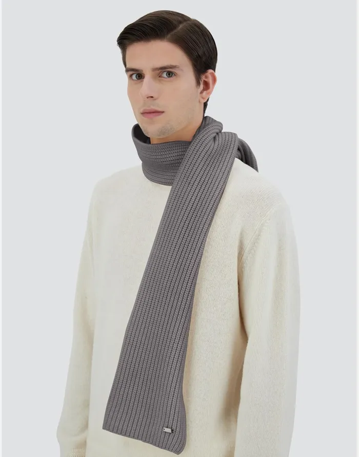 Herno SCARF IN ETERNITY CASHMERE Grey Men Scarves