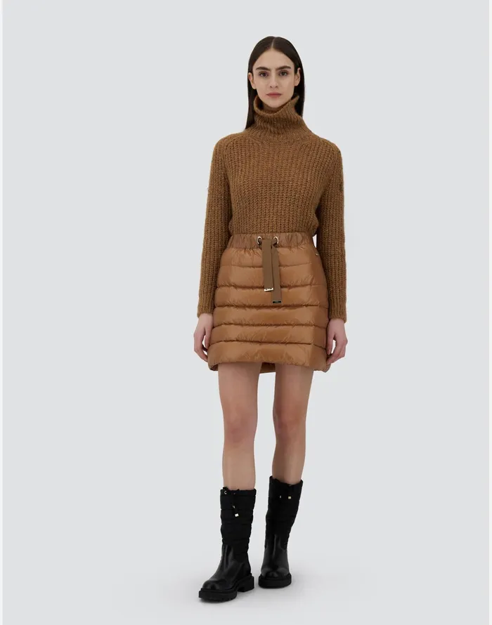 Herno SKIRT IN NYLONULTRALIGHT Camel Women Skirts and Dresses