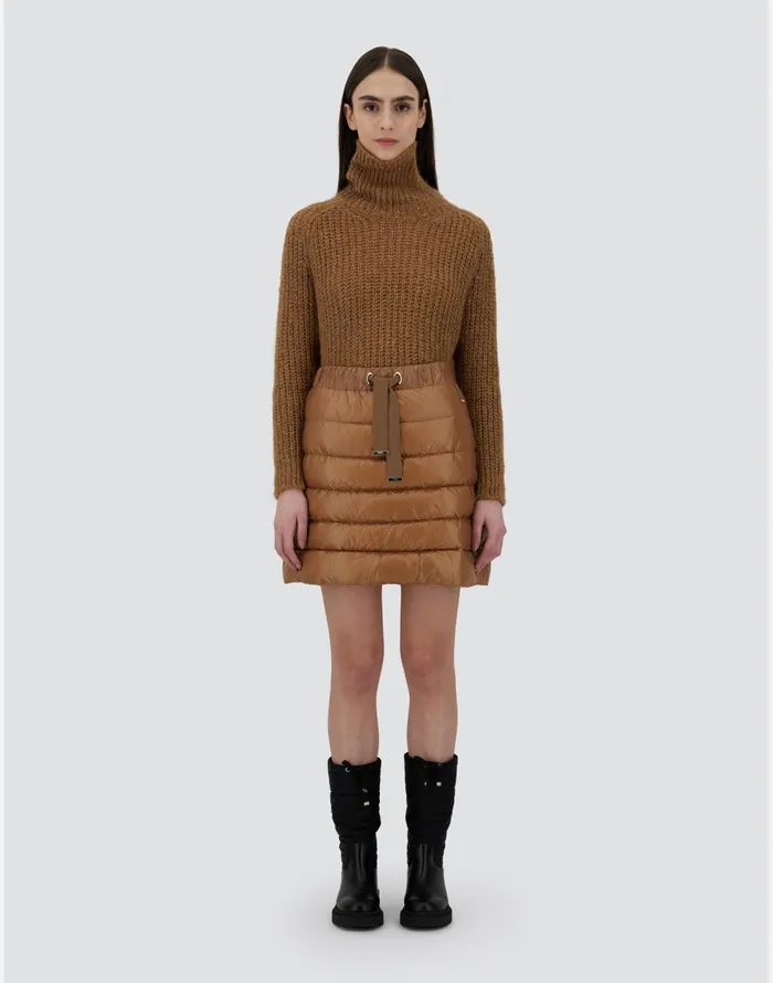 Herno SKIRT IN NYLONULTRALIGHT Camel Women Skirts and Dresses