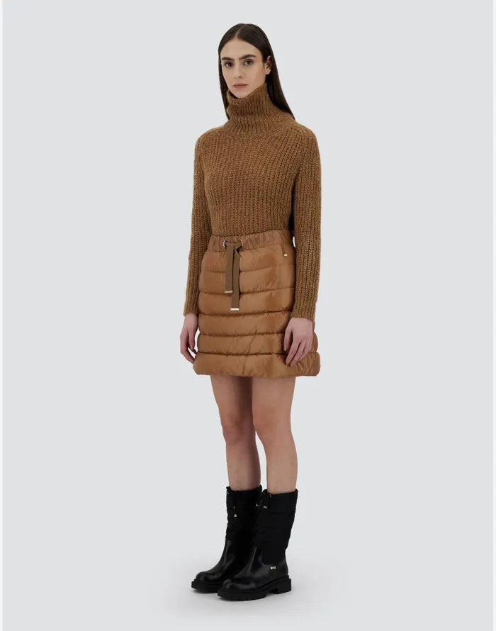 Herno SKIRT IN NYLONULTRALIGHT Camel Women Skirts and Dresses