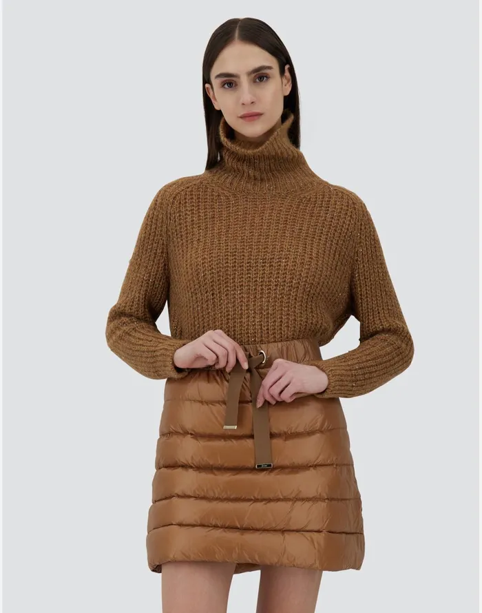 Herno SKIRT IN NYLONULTRALIGHT Camel Women Skirts and Dresses