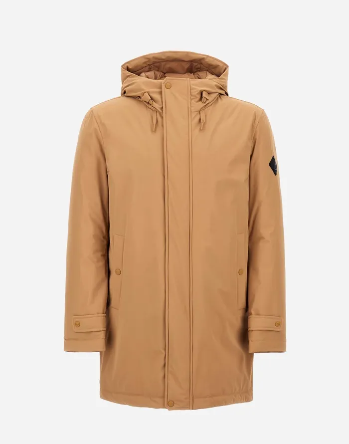 Herno STRETCH SWEATER PARKA Camel Men Parka and Jackets
