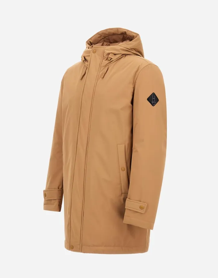 Herno STRETCH SWEATER PARKA Camel Men Parka and Jackets