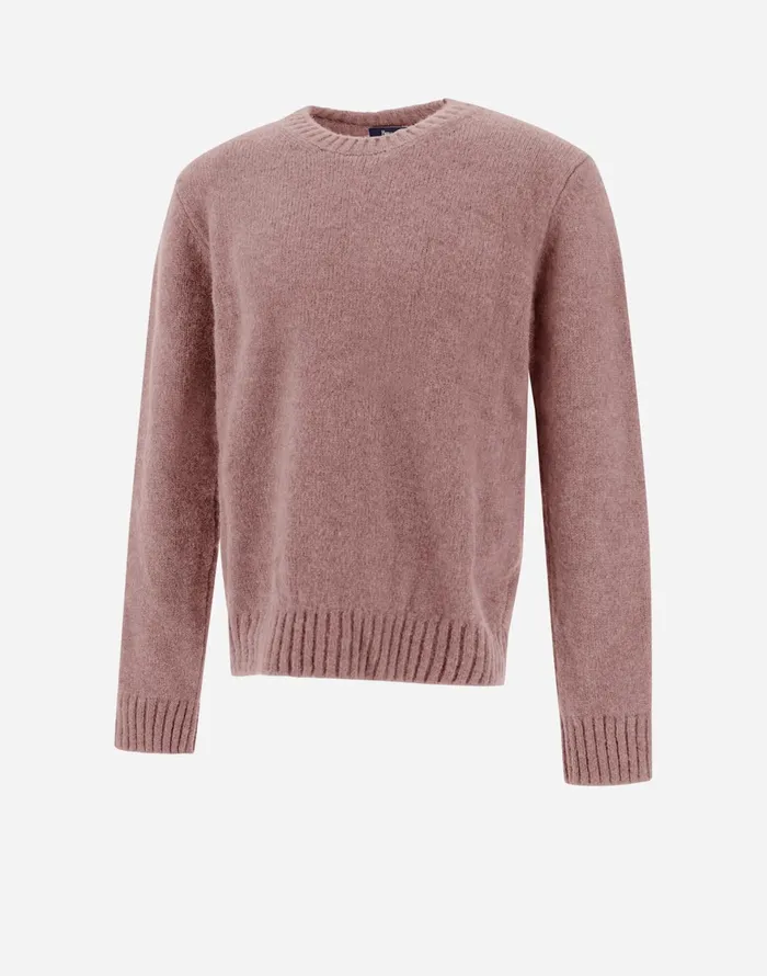 Herno SWEATER IN PLAINALPACA WOOL Pink Men Knitwear