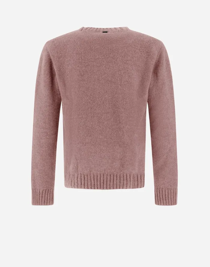 Herno SWEATER IN PLAINALPACA WOOL Pink Men Knitwear