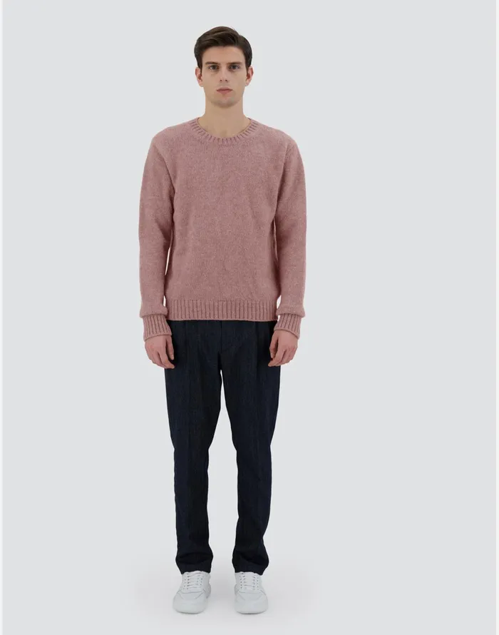 Herno SWEATER IN PLAINALPACA WOOL Pink Men Knitwear