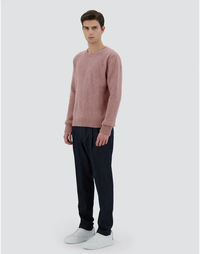 Herno SWEATER IN PLAINALPACA WOOL Pink Men Knitwear