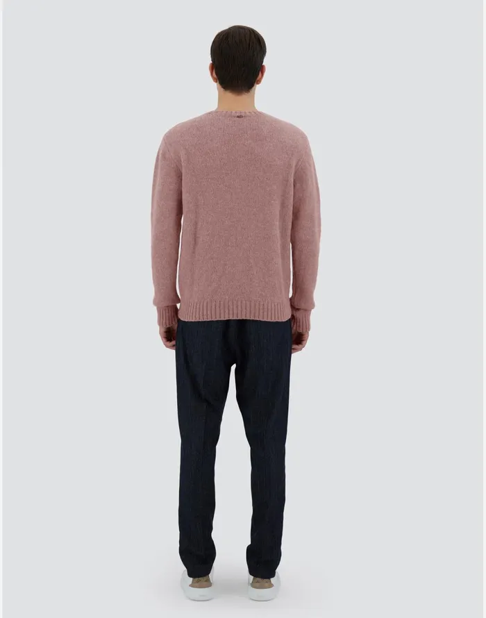 Herno SWEATER IN PLAINALPACA WOOL Pink Men Knitwear