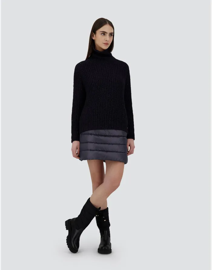 Herno SWEATER IN TWINKLE KNIT Black Women Sweaters and Cardigan