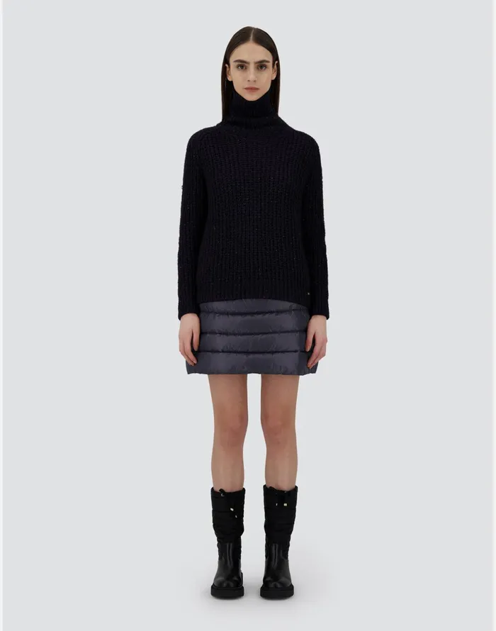 Herno SWEATER IN TWINKLE KNIT Black Women Sweaters and Cardigan