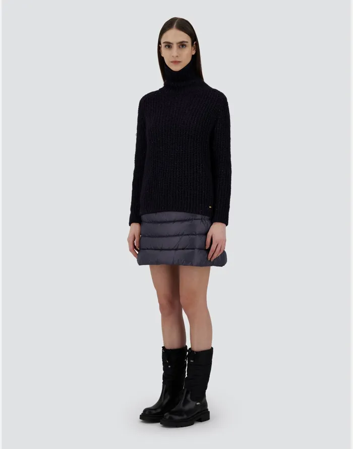 Herno SWEATER IN TWINKLE KNIT Black Women Sweaters and Cardigan