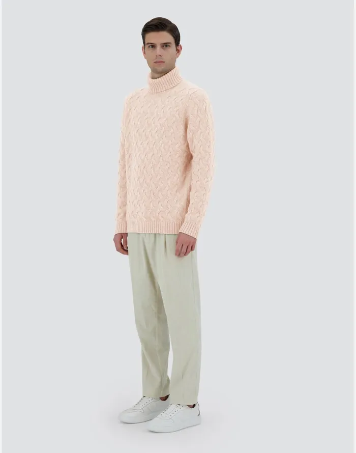 Herno SWEATER IN WOOL CASHMERE CABLE Chantilly Men Sweaters and Cardigan