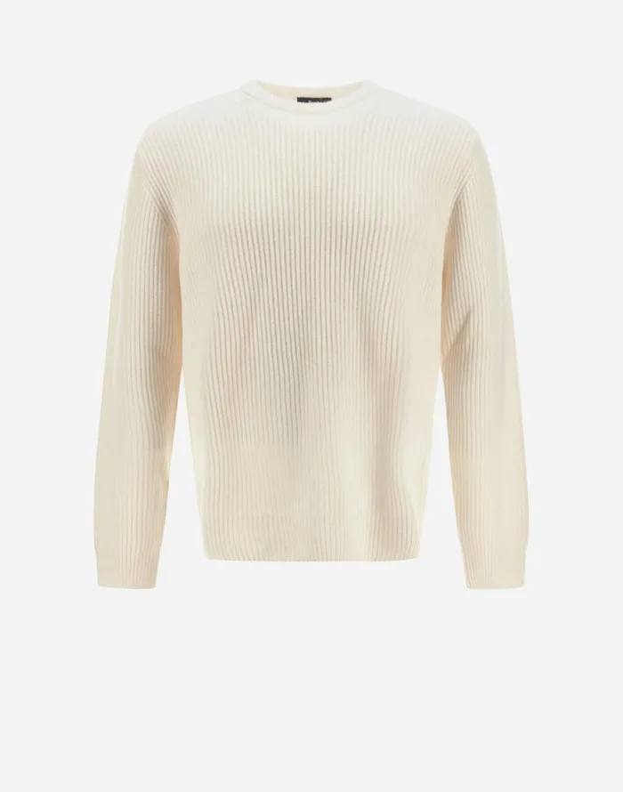 Herno SWEATER IN WOOL CASHMERE White Men Sweaters and Cardigan