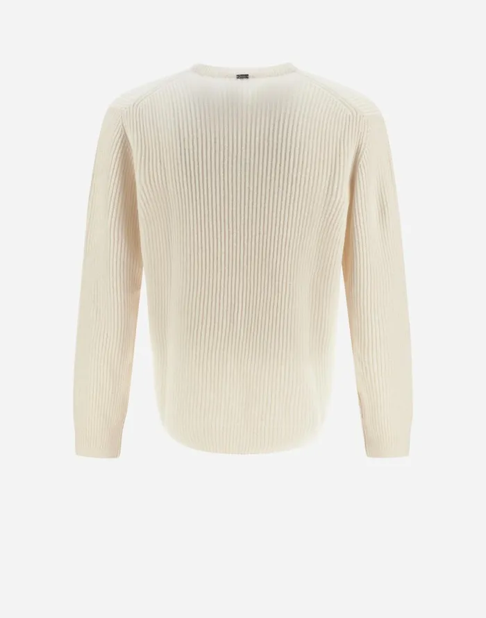 Herno SWEATER IN WOOL CASHMERE White Men Sweaters and Cardigan