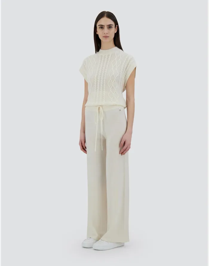 Herno TROUSERS IN ETERNITY WOOL White Women Knitwear