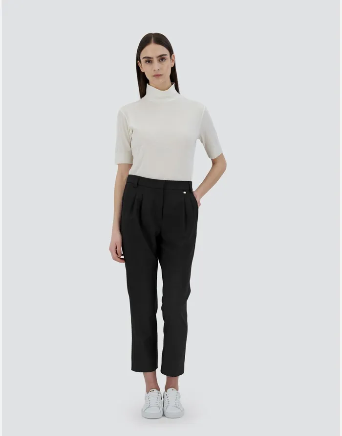Herno TROUSERS IN FLANNELFEELING Black Women Trousers