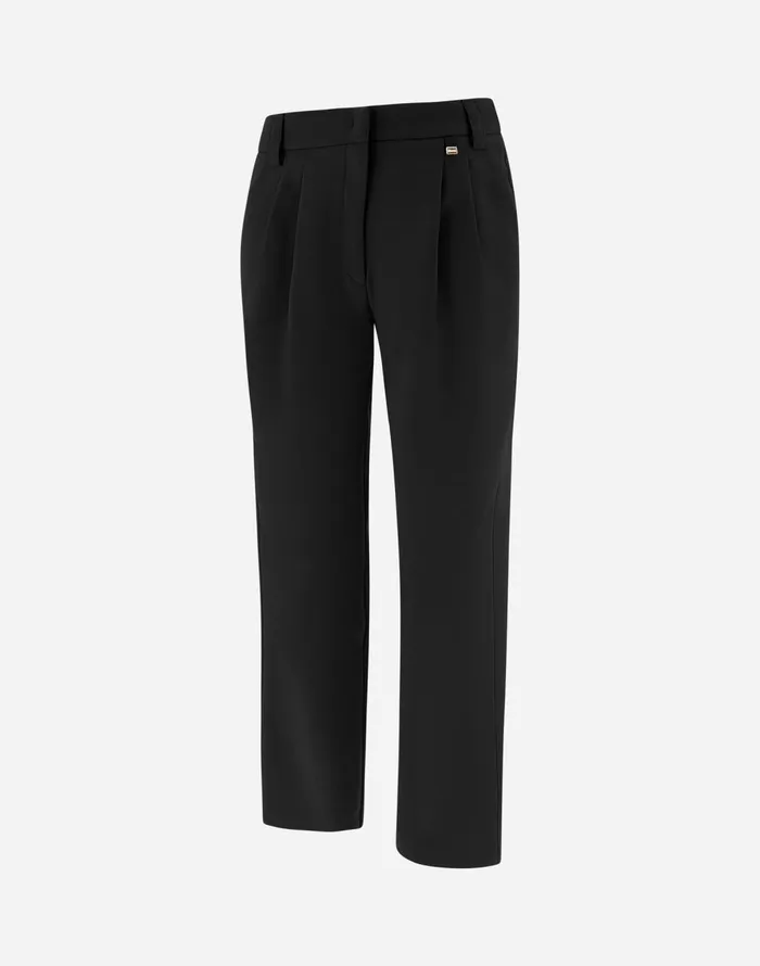 Herno TROUSERS IN FLANNELFEELING Black Women Trousers
