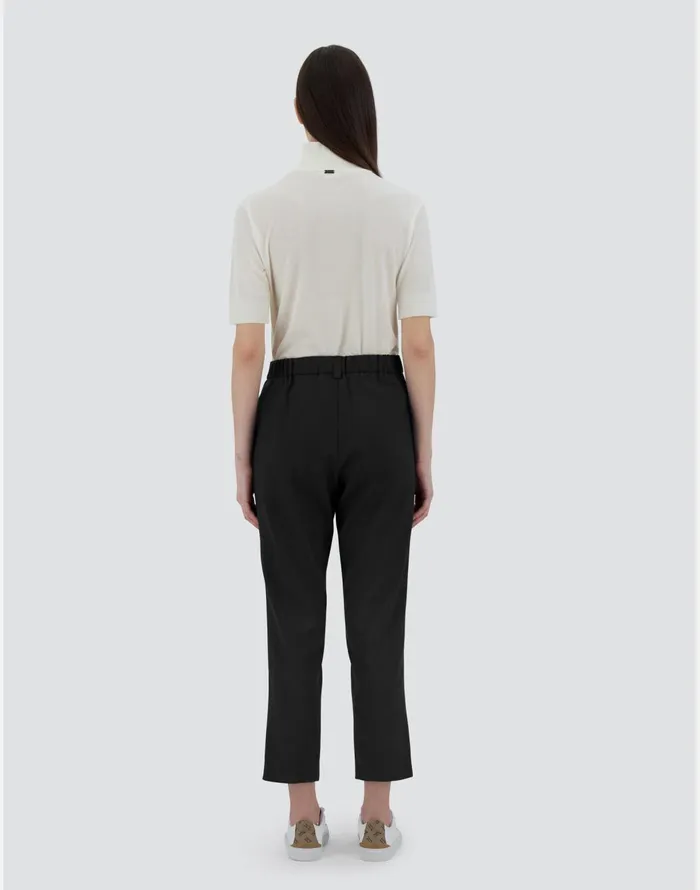Herno TROUSERS IN FLANNELFEELING Black Women Trousers