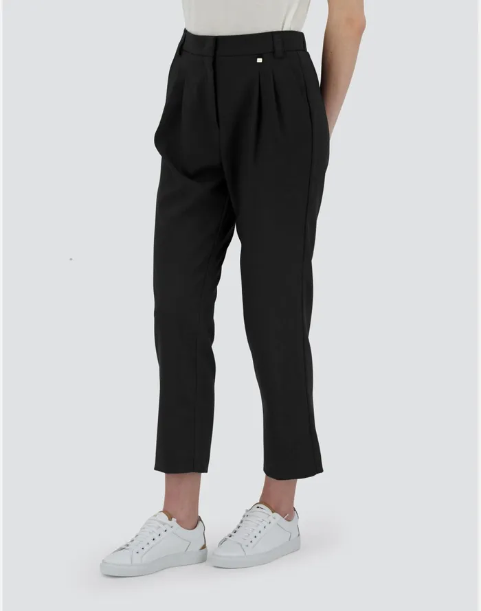 Herno TROUSERS IN FLANNELFEELING Black Women Trousers