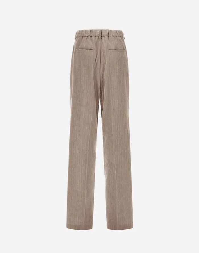 Herno TROUSERS IN LINENPINSTRIPE Chantilly Women Trousers