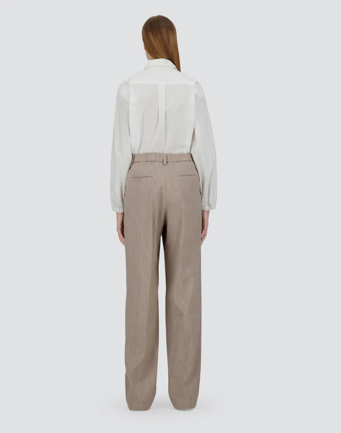 Herno TROUSERS IN LINENPINSTRIPE Chantilly Women Trousers