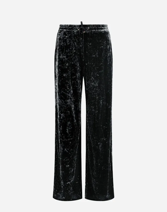 Herno TROUSERS IN MARBLEDVELVET Iron Women Trousers