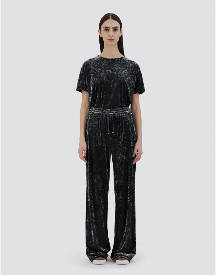 Herno TROUSERS IN MARBLEDVELVET Iron Women Trousers