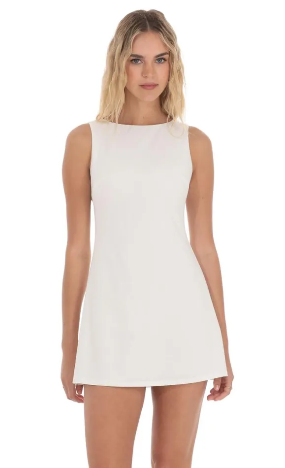 High Neck Dress White Women LUCY IN THE SKY Mini Dresses High Neck Dress White Women LUCY IN THE SKY Mini Dresses