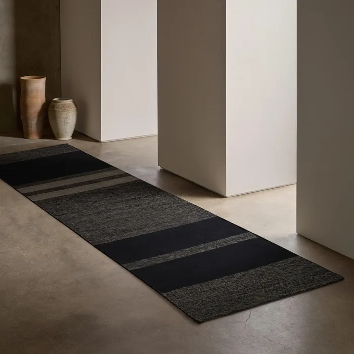 HOUSE James Perse Rugs Runners 35FT X 14FT Multi Stripe Runner Black Marleblackflint