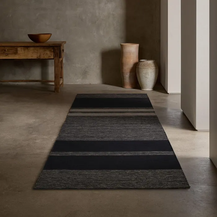 HOUSE James Perse Rugs Runners 35FT X 14FT Multi Stripe Runner Black Marleblackflint