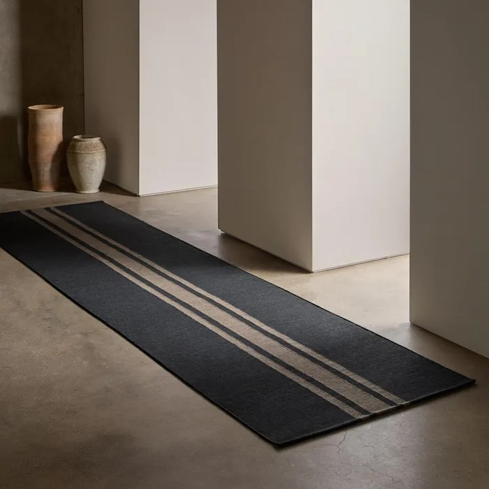 HOUSE James Perse Rugs Runners 35FT X 14FT Three Stripe Runner Anthracitemule