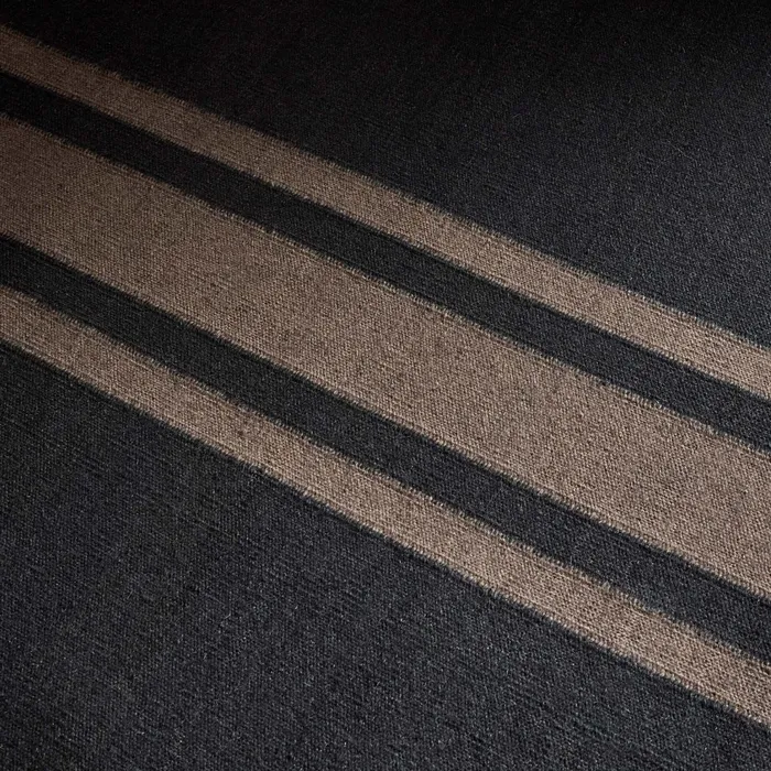 HOUSE James Perse Rugs Runners 35FT X 14FT Three Stripe Runner Anthracitemule