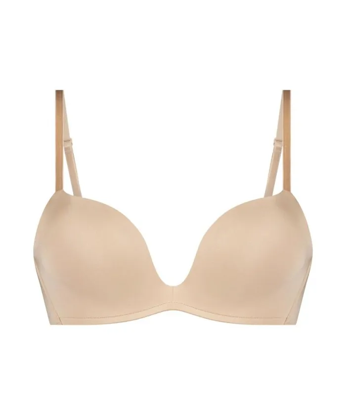 Hunkemller DeepV Padded Underwired PushUp Bra 8211 Beige Beige 8211 Women Hunkemller DeepV Padded Underwired PushUp Bra 8211 Beige Beige 8211 Women