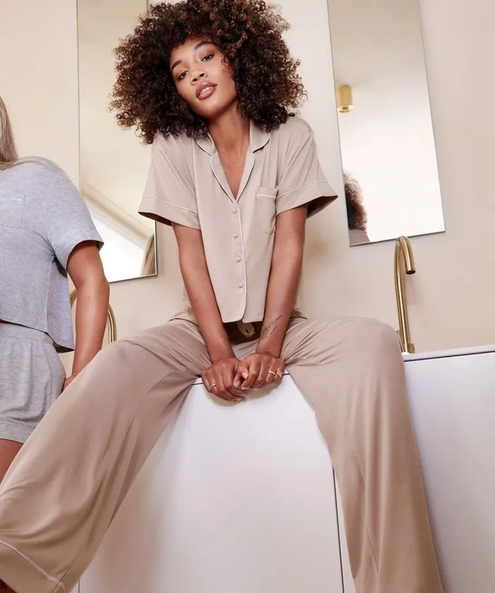 Hunkemller Essential Jersey ShortSleeved Jacket 8211 Beige Beige 8211 Women