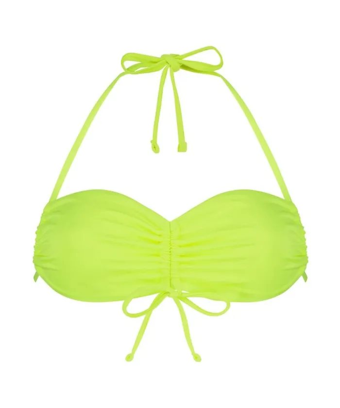 Hunkemller Glow Rushed Bikini Crop Top 8211 Yellow Yellow 8211 Women Hunkemller Glow Rushed Bikini Crop Top 8211 Yellow Yellow 8211 Women