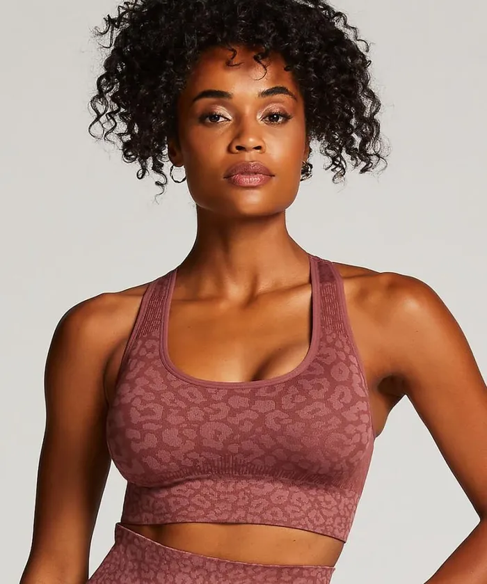 Hunkemller HKMX Seamless Sports Bra Level 2 8211 Pink Pink 8211 Women