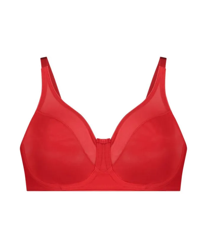 Hunkemller Nina NonPadded Underwired Minimizer Bra 8211 Red Red 8211 Women Hunkemller Nina NonPadded Underwired Minimizer Bra 8211 Red Red 8211 Women